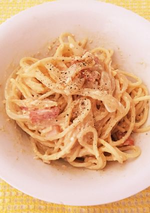 簡単！豆乳でカルボナーラ風-レシピのメイン写真