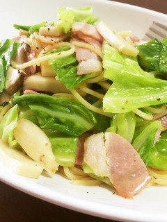 春キャベツとエリンギのコンソメパスタ-レシピのメイン写真
