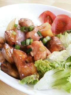 鶏肉と揚げじゃがの照り焼き丼-レシピのメイン写真