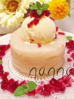 梨コンポートゼリー〜赤ワインジュレ添え♡-レシピのメイン写真