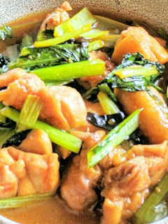 鶏肉と小松菜の味噌・醤油炒め-レシピのメイン写真