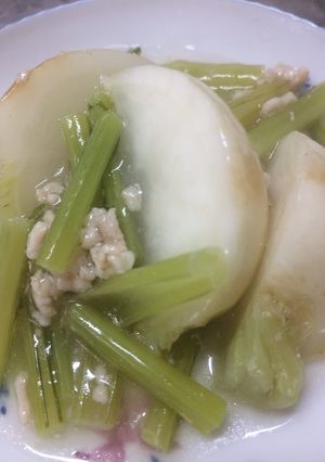 超簡単!だしの素でかぶのそぼろ煮(塩味)-レシピのメイン写真