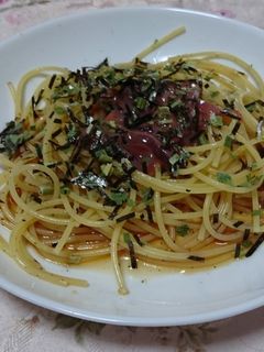 塩辛を使った超簡単でおいしい冷製パスタ☆-レシピのメイン写真