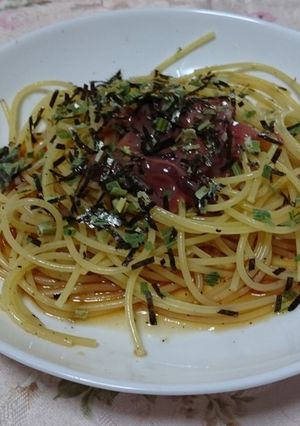 塩辛を使った超簡単でおいしい冷製パスタ☆-レシピのメイン写真