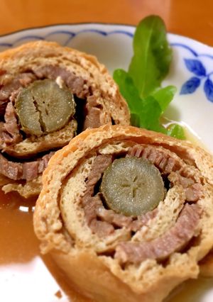 牛肉とごぼうのうすあげ巻き含め煮♩-レシピのメイン写真