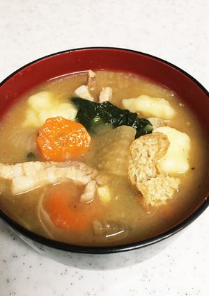 残り物野菜で湯捏ねモチモチすいとん-レシピのメイン写真