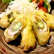 種なし梅とオクラ豚巻き天