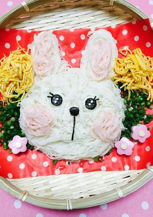 そうめんdeうさぎ(ฅ'ω'ฅ)♪-レシピのメイン写真