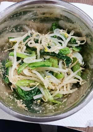 小松菜ともやしの給食風ナムル-レシピのメイン写真