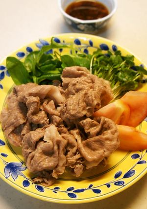牛しゃぶサラダ、梅肉味ポンで-レシピのメイン写真