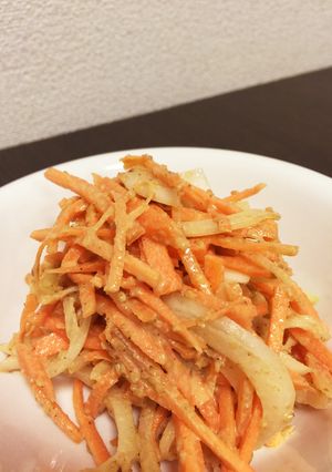 新玉ねきとにんじんのごま味噌タレ和え-レシピのメイン写真