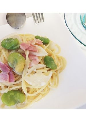 そらまめの豆乳クリームパスタ-レシピのメイン写真