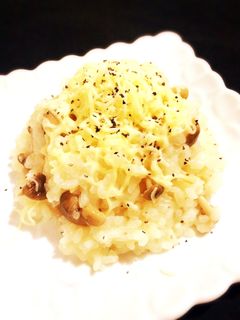 レンジで簡単!きのこのバターリゾット-レシピのメイン写真