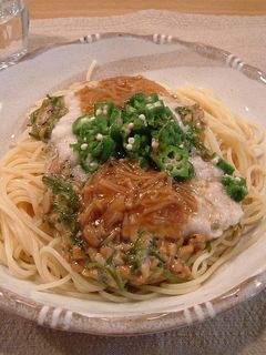 めかぶ納豆のとろとろ冷製パスタ-レシピのメイン写真