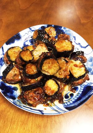 中華風ナスのひき肉はさみ揚げ-レシピのメイン写真