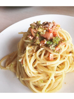 ふきのとうと鮭の冷製パスタ-レシピのメイン写真