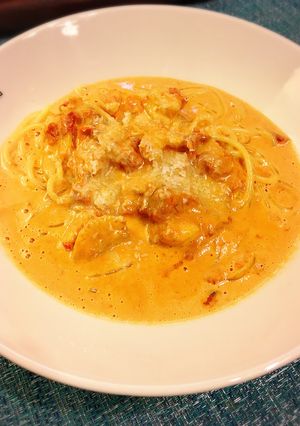濃厚！エビとトマトクリームソースのパスタ-レシピのメイン写真