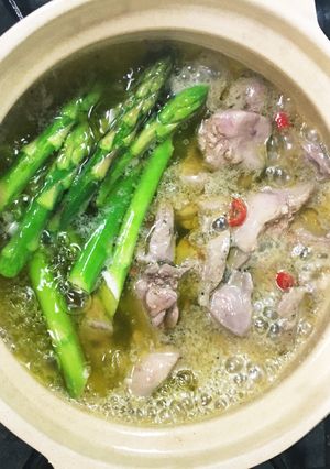レバーとアスパラのアヒージョ-レシピのメイン写真