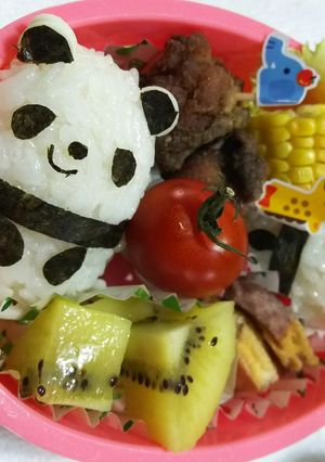 初心者でも超簡単！パンダのキャラ弁♡-レシピのメイン写真