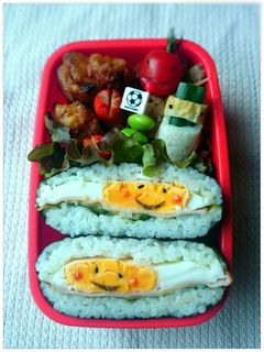 キャラ弁☆スマイル目玉焼きのおにぎらず★-レシピのメイン写真