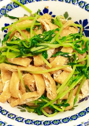 余った味付けいなりで！豆苗和え-レシピのメイン写真