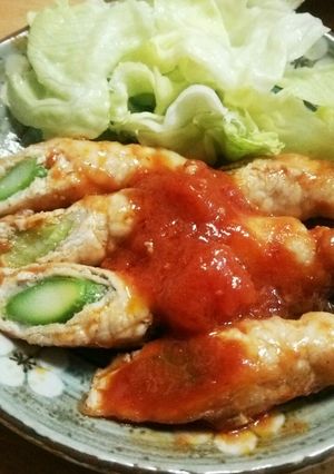 肉巻きアスパラのトマトソース-レシピのメイン写真