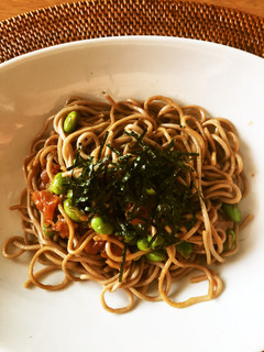 南高梅干しと枝豆の和そば炒め-レシピのメイン写真