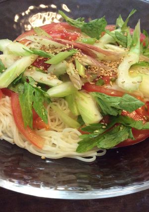 トマトとセロリのサラダそうめん-レシピのメイン写真