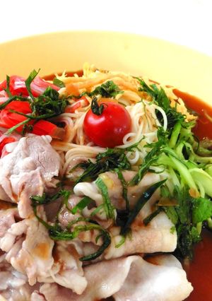 みそだれＤＥ冷しゃぶ中華風そうめん-レシピのメイン写真