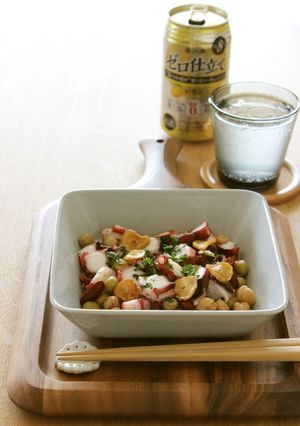 タコとお豆のにんにくオイルがけ-レシピのメイン写真