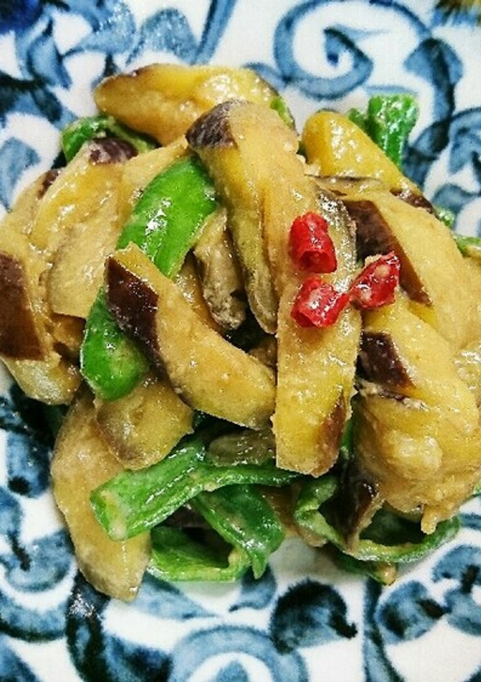 簡単♪ナスとピーマンの甘辛味噌炒め-レシピのメイン写真