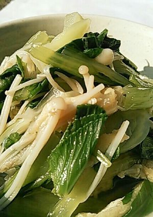 汁まで楽しむ!青梗菜とえのきの塩味お浸し-レシピのメイン写真