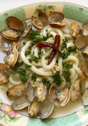うどんdeボンゴレ-レシピのメイン写真