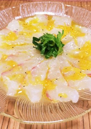 鯛のカルパッチョ八朔ドレッシング-レシピのメイン写真