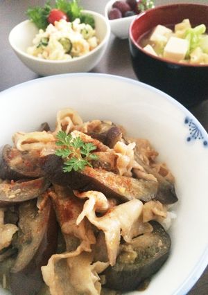 豚バラと茄子の味噌マヨ炒め✿丼にも^ ^-レシピのメイン写真