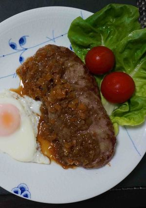 飛騨牛ハンバーグ玉ねぎソース-レシピのメイン写真