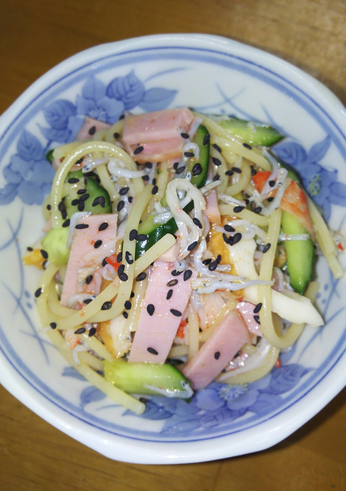 ﾊﾑとｷｭｳﾘとﾊﾟｽﾀの中華和え-レシピのメイン写真