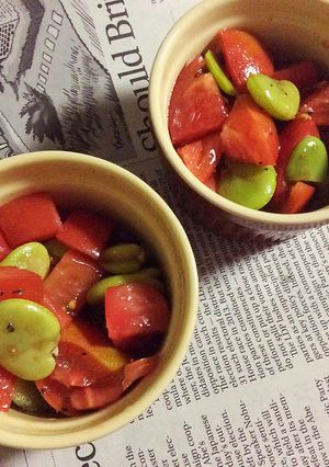 空豆のサラダ ♡ 亜麻仁油ドレッシング-レシピのメイン写真