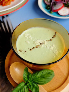 そら豆と豆腐の冷製スープ☆バジル仄かに。-レシピのメイン写真