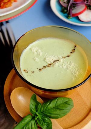 そら豆と豆腐の冷製スープ☆バジル仄かに。-レシピのメイン写真