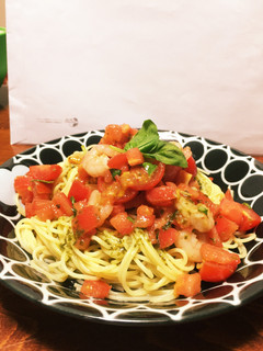 トマトと海老の冷製パスタ*バジル添え*-レシピのメイン写真