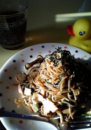 *ｷﾉｺ×ﾎｳﾚﾝ草の和風糸ｺﾝパスタ*-レシピのメイン写真