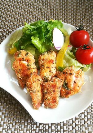 超ヘルシー♡高野豆腐で揚げない鮭フライ♪-レシピのメイン写真