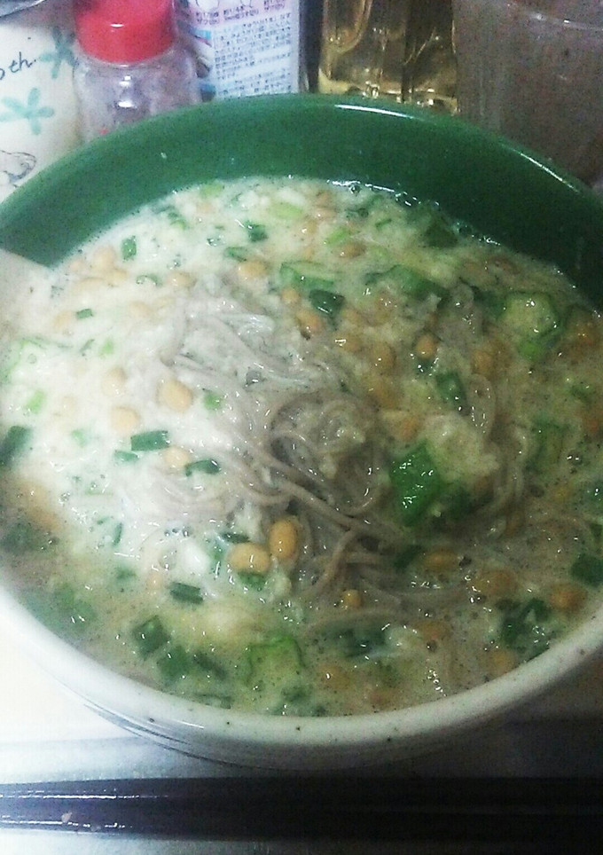 納豆オクラのスタミナとろろそば-レシピのメイン写真