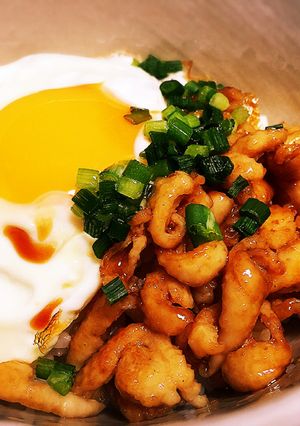 簡単☆節約☆鶏皮の照焼き丼-レシピのメイン写真