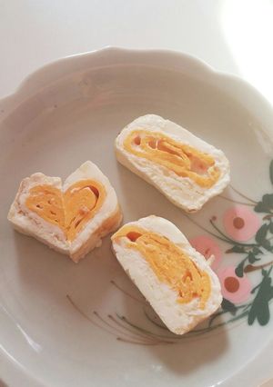白身で黄身をくるんだ♪ハートの玉子焼き！-レシピのメイン写真