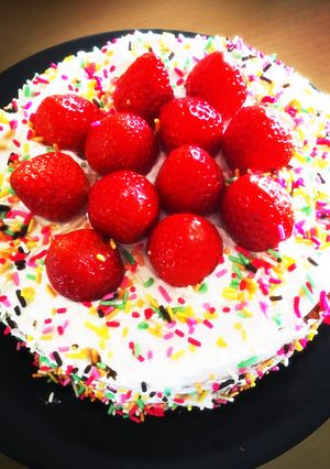 炊飯器で誕生日ケーキ(≧∇≦)-レシピのメイン写真