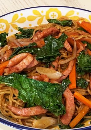 ケールの焼きそば-レシピのメイン写真
