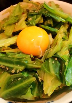 マジで美味い！焼肉ダレでキャベツTKG☆-レシピのメイン写真