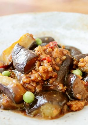 油不要！なすと鶏ひき肉のあっさり味噌炒め-レシピのメイン写真